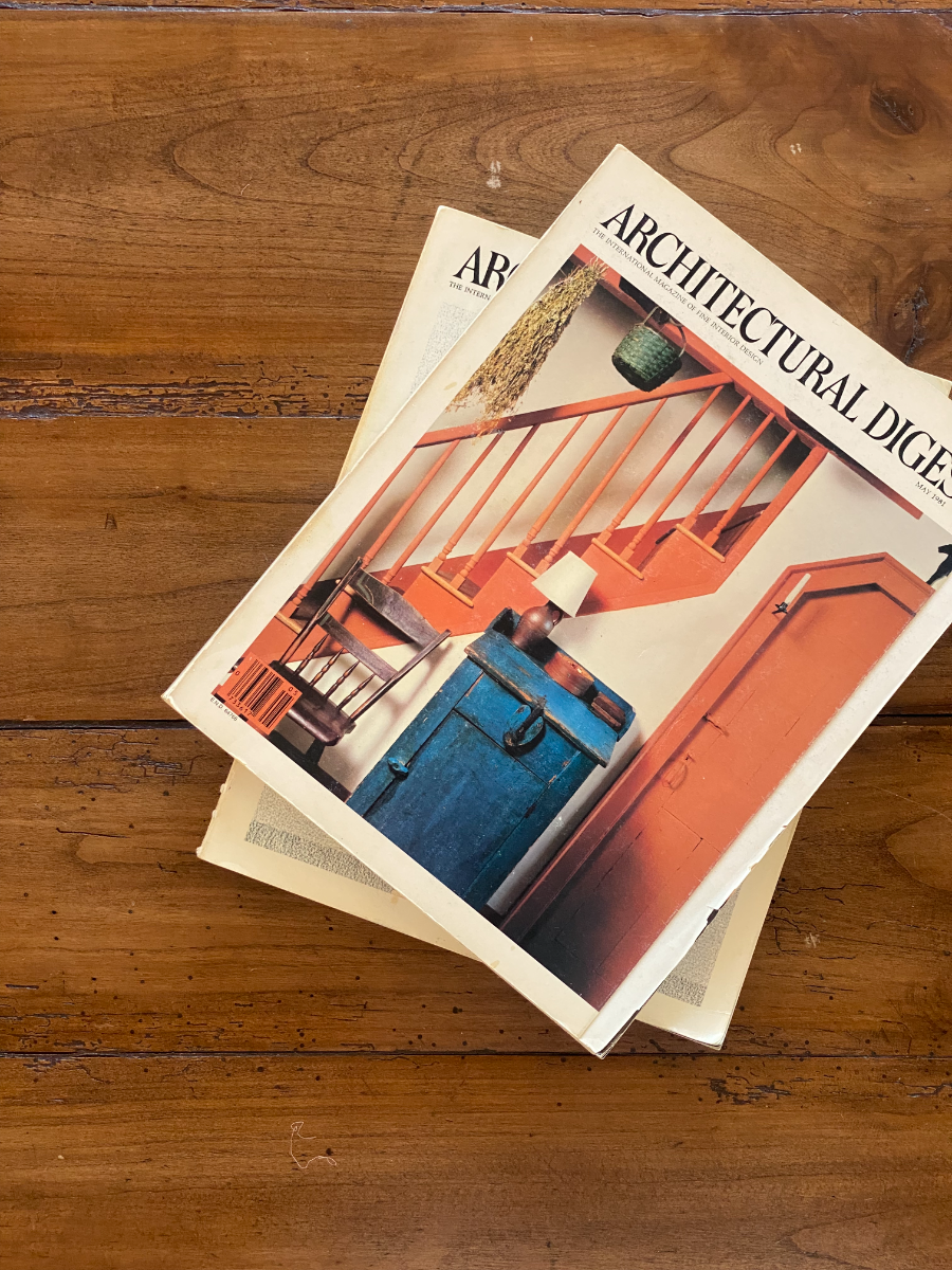 Colorful interiors on an architecture magazine cover